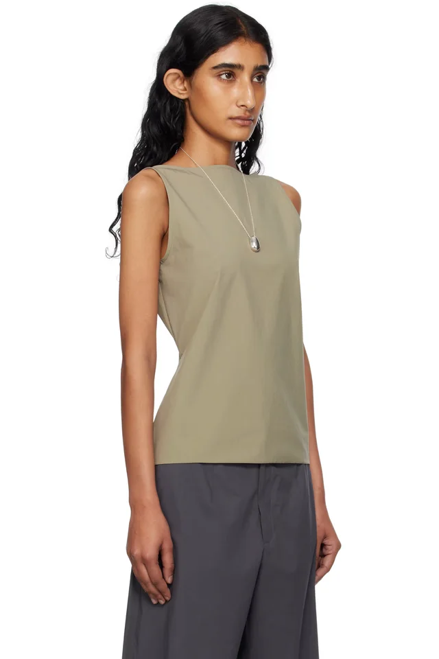 BAMBOU ROGER KWONG Gray Nylon Spandex Boat Neck Top, photo 2 of 4 from SSENSE