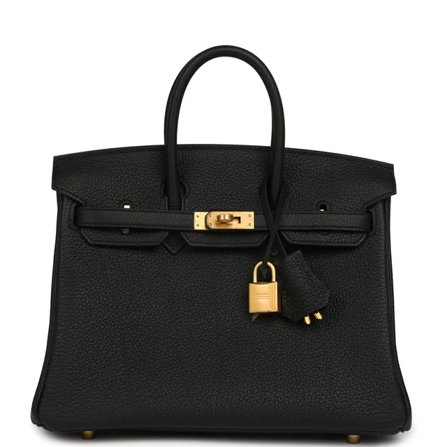 Hermès Birkin 25 Black Togo Brushed Gold Hardware in Black Togo leather from Madison Avenue Couture