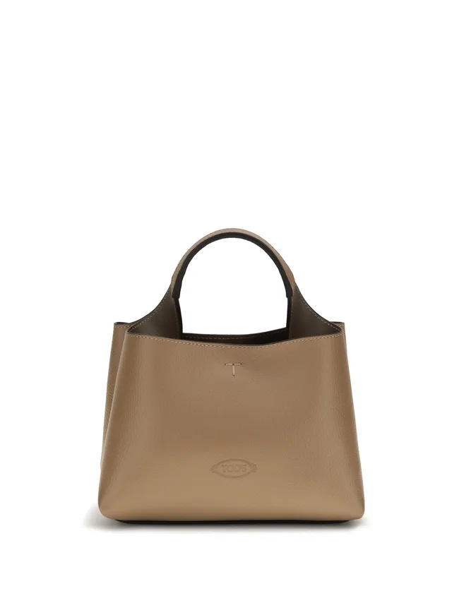 Tod's Top Handle Bag — Beige Calf Leather Bos Taurus in Beige Calfskin from HEWI