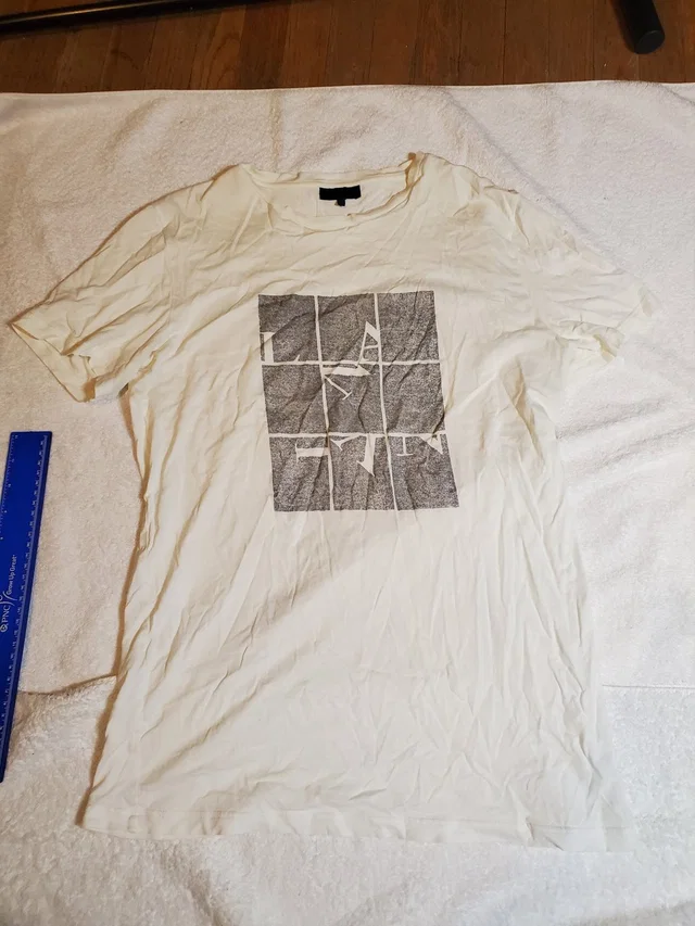 Lanvin Paris Men's 2020 Grid Graphic T-Shirt - White - Made In Italy Size S in white from Poshmark
