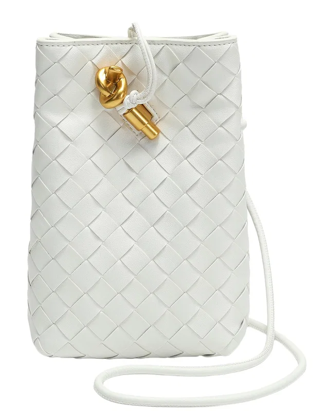 Tiffany & Fred Paris Hand-Woven Leather Mini Bucket Phone Crossbody, image 1 of 1 from Rue La La