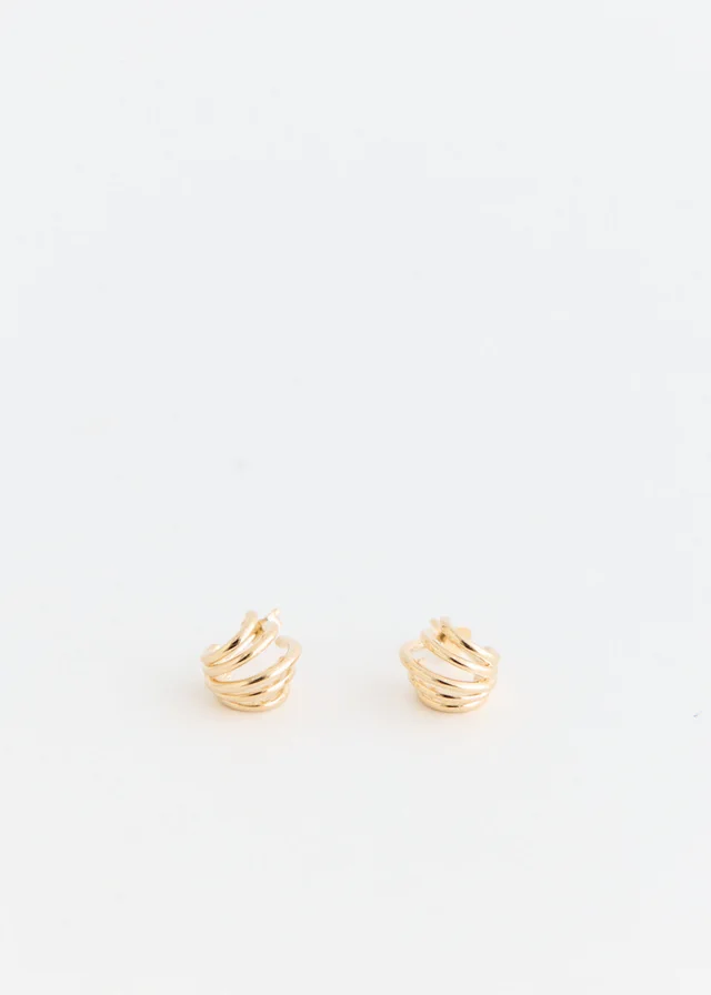 Incu Collection Layered Hoops Gold Plated Earrings in Metallic from Incu, photo 1 of 1