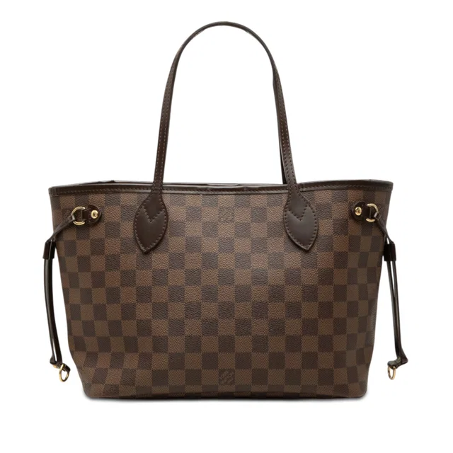 Brown Louis Vuitton Damier Ebene Neverfull PM Tote Bag in Brown Canvas from Designer Revival