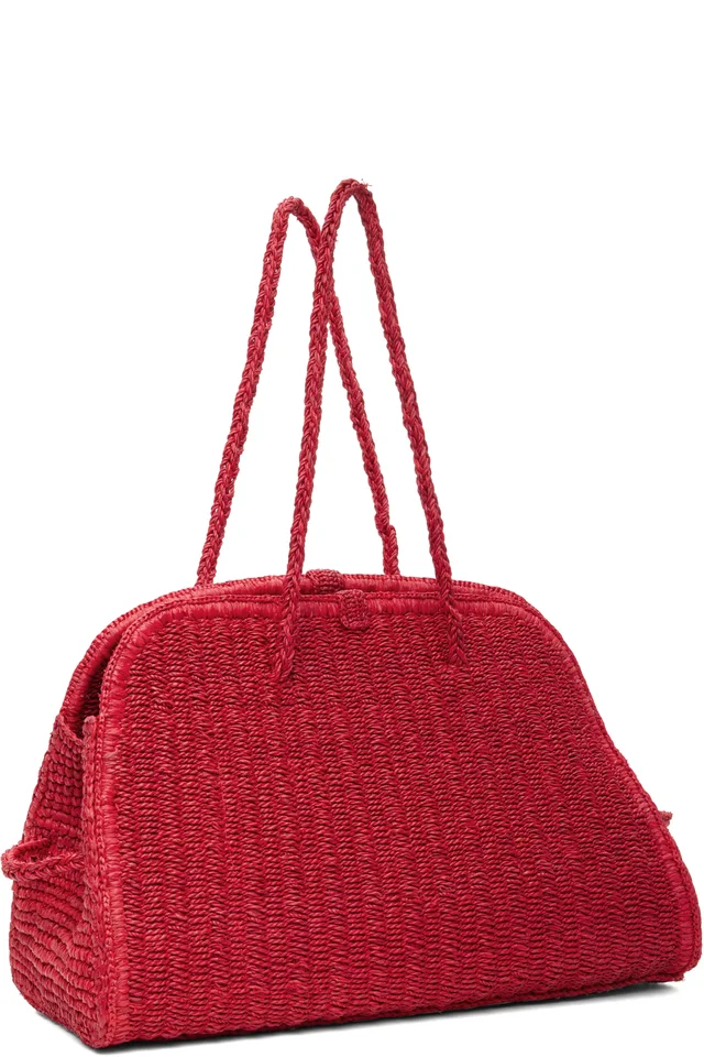 JACQUEMUS Red 'The raffia Turismo' Bag, photo 3 of 4 from SSENSE