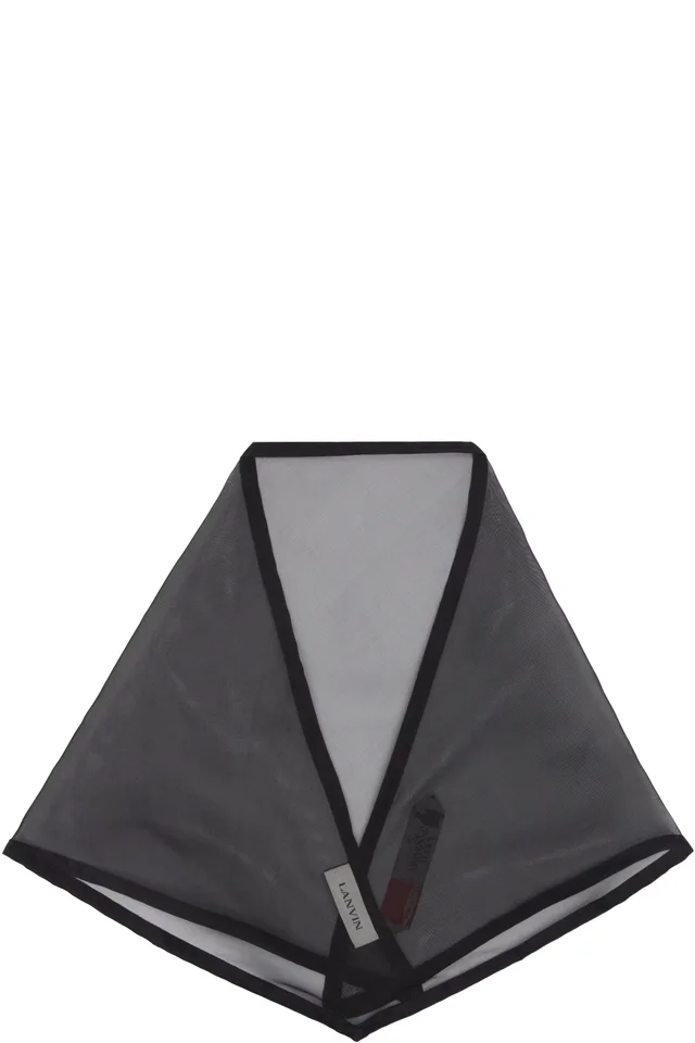 Lanvin Black Silk Organza Triangle Scarf, photo 2 of 3 from SSENSE