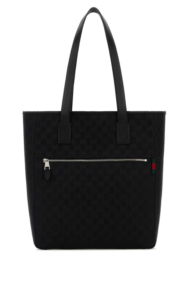 Gucci Gg-Jacquard Fabric Tote Bag — Black in Black Leather from HEWI