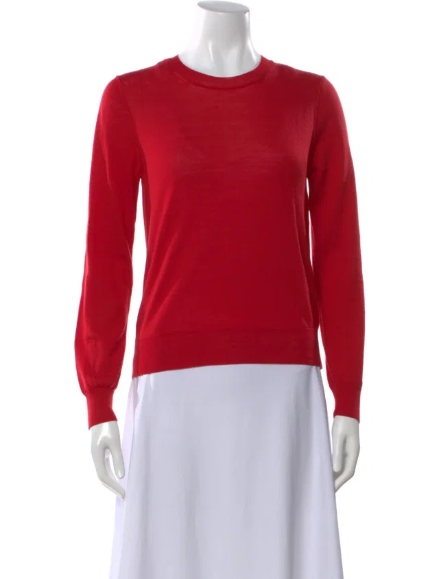 Comme des Garçons Wool Crew Neck Sweater in red Wool from The RealReal