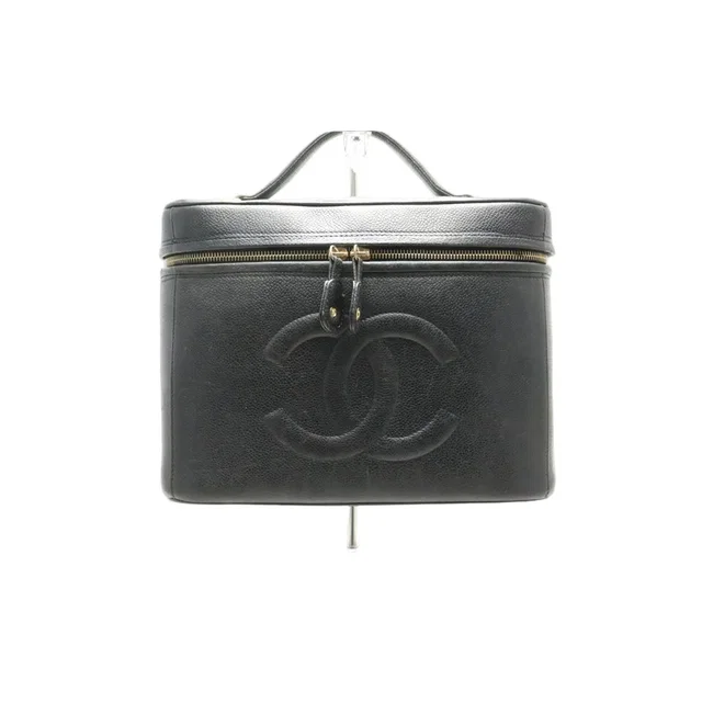 Chanel Caviar Leather Jumbo CC Logo GD Vanity Bag in Caviar leather from The Reluxe