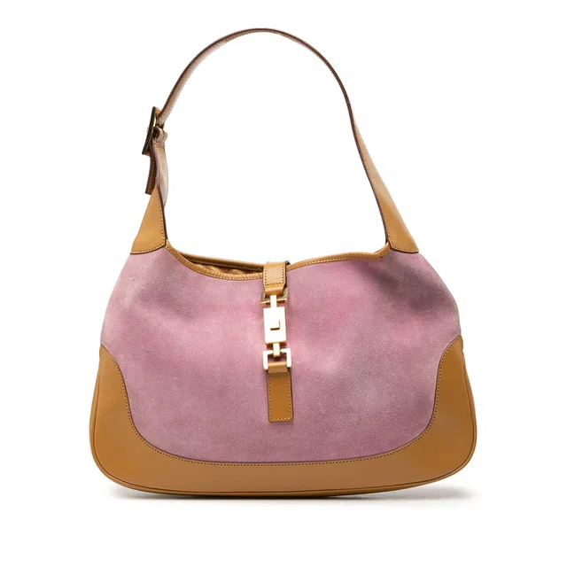 Pink Gucci Suede Jackie Shoulder Bag in Pink Suede from Designer Revival
