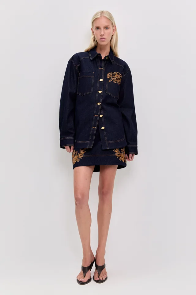 AJE Elora Embroidered Denim Shirt from Aje, photo 1 of 1