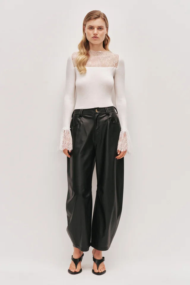 AJE Genna Lace Knit Top in White from Aje, photo 1 of 1