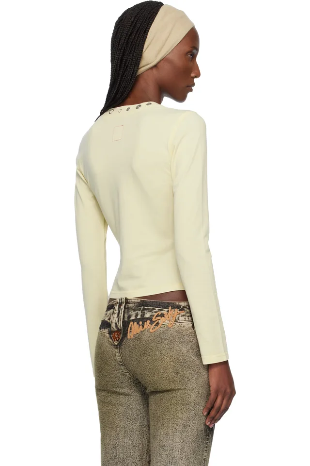 Miss Sixty Yellow KNWLS Edition Logo Patchwork Top, photo 3 of 4 from SSENSE