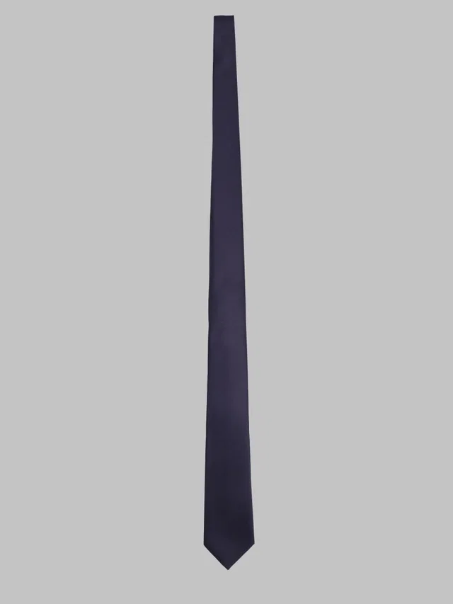 Saint Laurent Satin Silk Tie — Blue Neckties in Blue Satin from HEWI