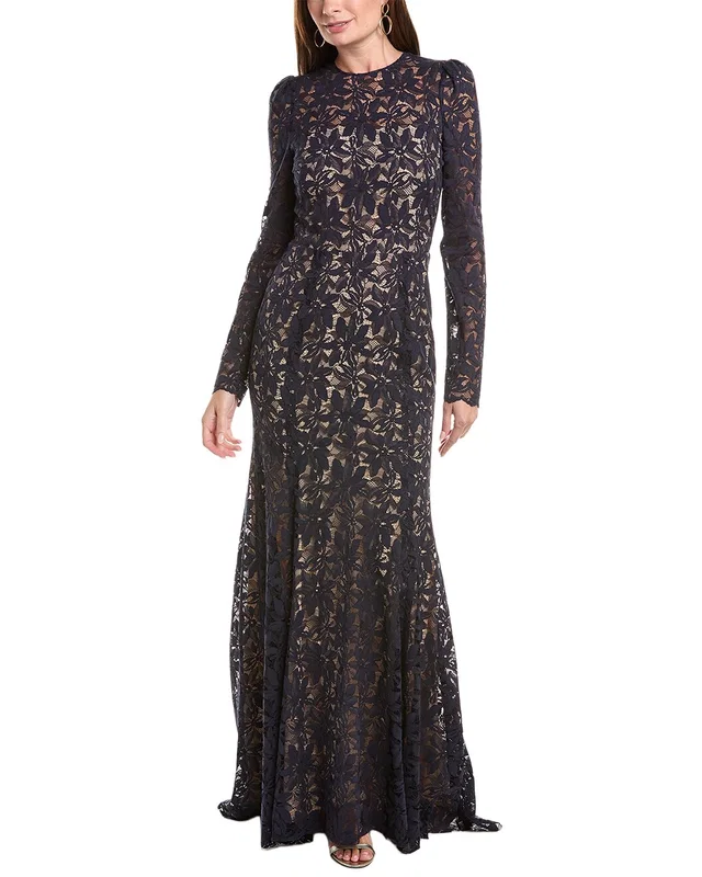 Oscar de la Renta Gardenia Lace Open Back Silk-Lined Gown, image 1 of 1 from Rue La La