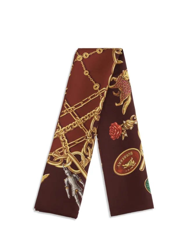 Burberry Jewellery-Print Silk Scarf — Brown Scarfs in Brown Silk from HEWI, photo 2 of 2
