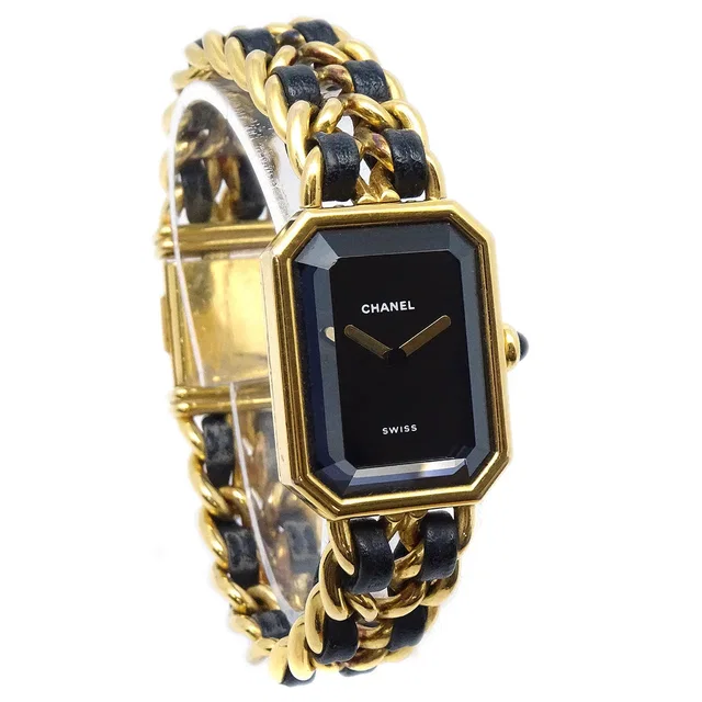 Chanel Premiere Watch Gold #M in Gold Leather from AMORE Vintage Tokyo