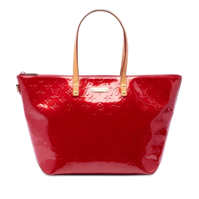 Red Louis Vuitton Monogram Vernis Bellevue GM Tote Bag in Red Leather from Designer Revival