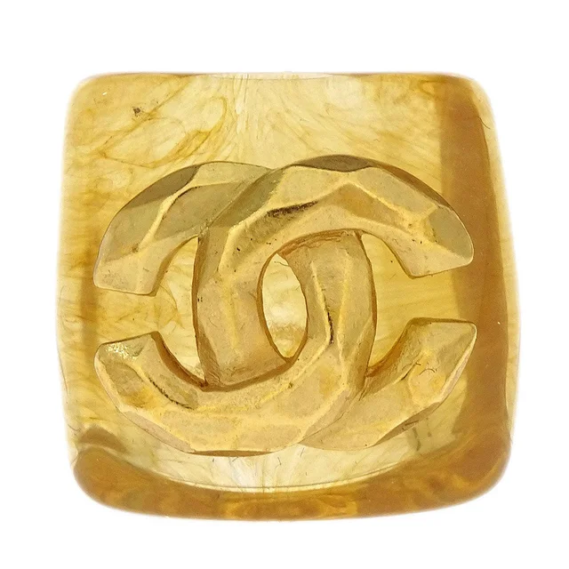 Chanel Ring Clear Acrylic #53 in Resin from AMORE Vintage Tokyo