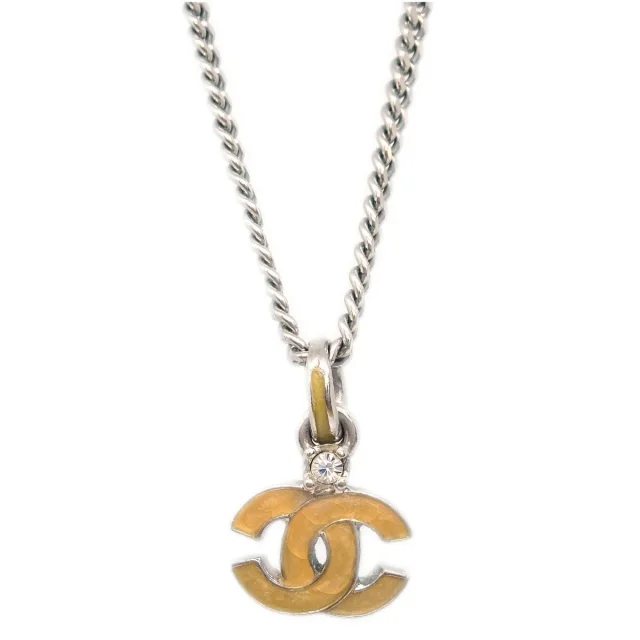 Chanel Vintage Cc Pendent Plated Metal Silver _plated Jewelry in Silver from HEWI, photo 2 of 4