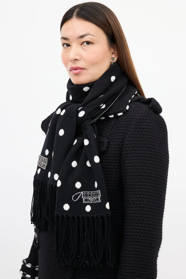 Chanel Fall 2008 Cashmere Patterned Scarf in Multicolor Cashmere from VSP Consignment