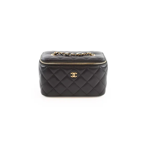 Chanel Vanity Case Lambskin Black in Black Lambskin from The Purse Affair