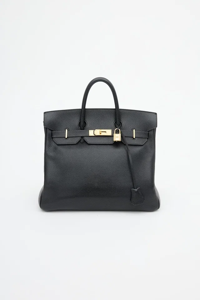 Hermès 1995 Noir Ardennes HAC Birkin 32 Bag in Black Leather from VSP Consignment