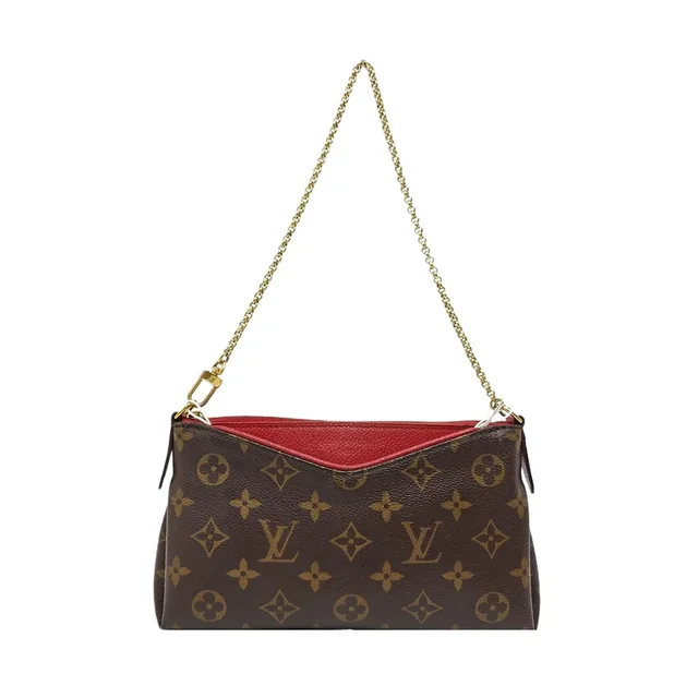 Louis Vuitton Pallas Monogram Canvas Handle Bag in Brown in brown|red Coated canvas from Grailed