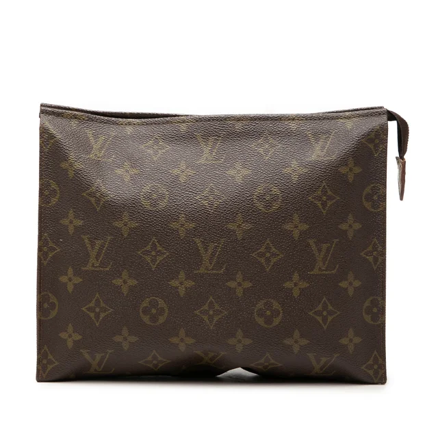 Brown Louis Vuitton Monogram Toiletry Pouch 26 Clutch Bag in Brown Coated canvas from Designer Revival