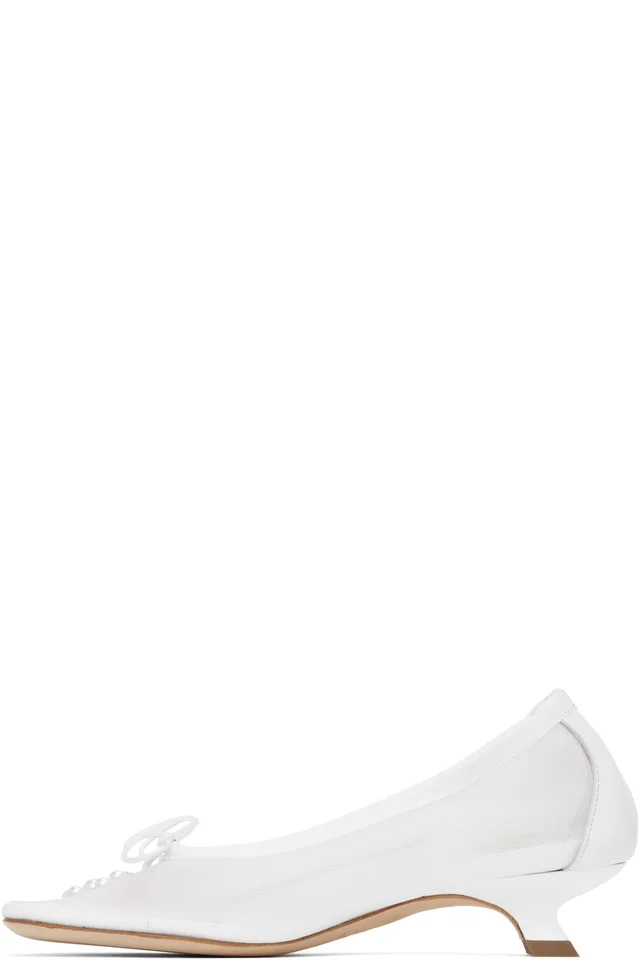 Simone Rocha SSENSE Exclusive Bridal Capsule Embellished Flower Ballerina Heels, photo 3 of 5 from SSENSE