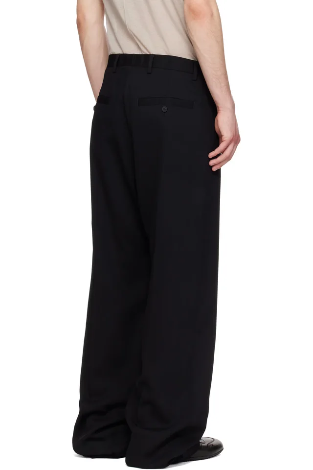 Rick Owens Black Temple Tailored Geth Trousers, photo 3 of 4 from SSENSE