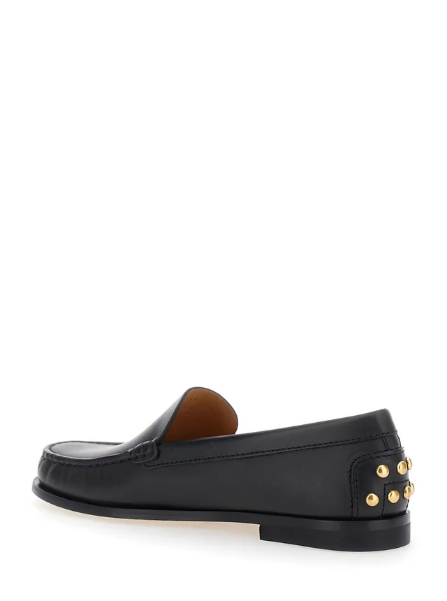 Tod's Black Loafers with Embossed Logo and Stud Details on the Back in Leather Woman in Black 100% Calf, photo 6 of 8 from Gaudenzi Boutique