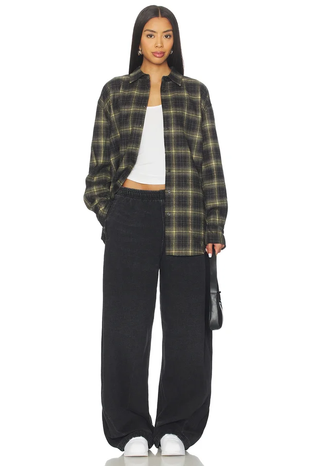 Nakedvice The Pax Shirt in Olive Plaid, photo 4 of 4 from REVOLVE (Canada)