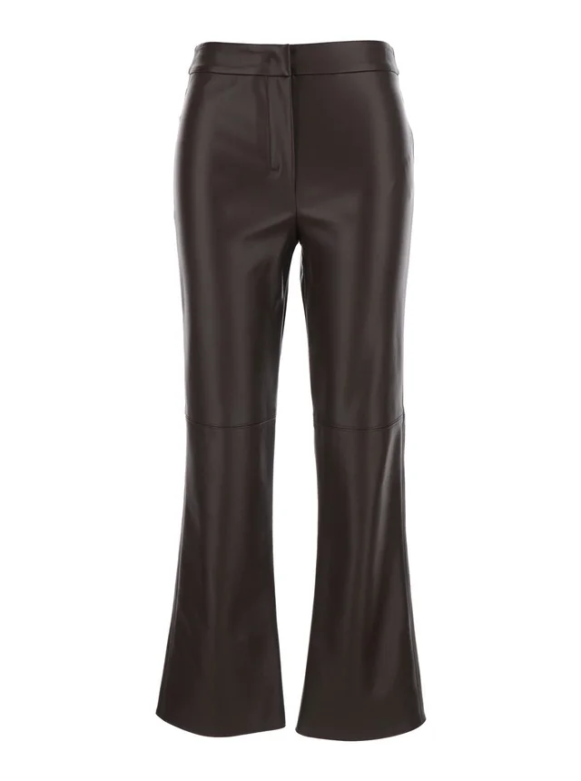 's maxmara 'Sublime' Brown Pants with Clasp and Zip Closure in Ecoleather for Women in Brown 100% Polyester, photo 2 of 6 from Gaudenzi Boutique