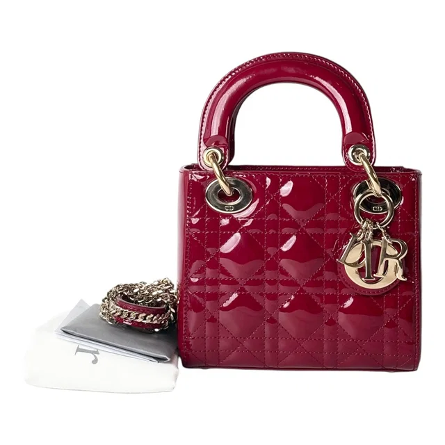 Red Patient Lady Dior Mini Bag in Red from Luxury Promise