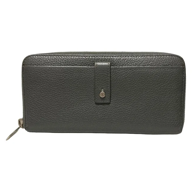 Saint Laurent Sac de Jour Zip Around Wallet Gray in Grey Leather from The Reluxe