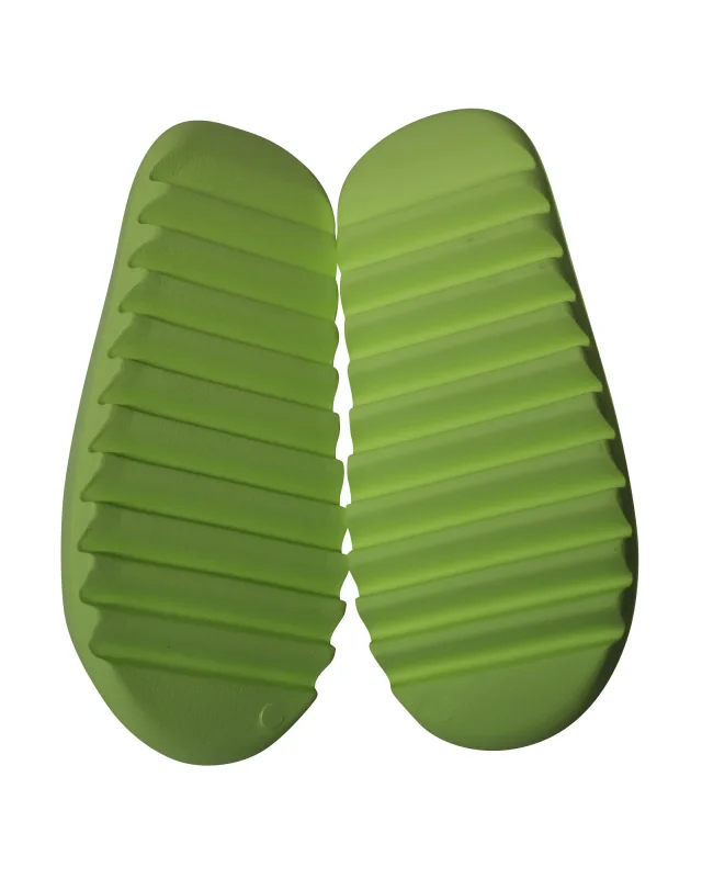 Adidas Yeezy Slides in Glow Green Plastic in green, photo 5 of 6 from ShopSimon
