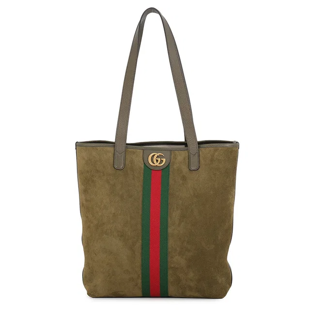 Gucci Ophidia Tote Bag Khaki834465 suede Size Medium in Suede from GALLERY RARE