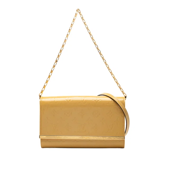 Yellow Louis Vuitton Monogram Vernis Ana Satchel in Yellow Leather from Designer Revival