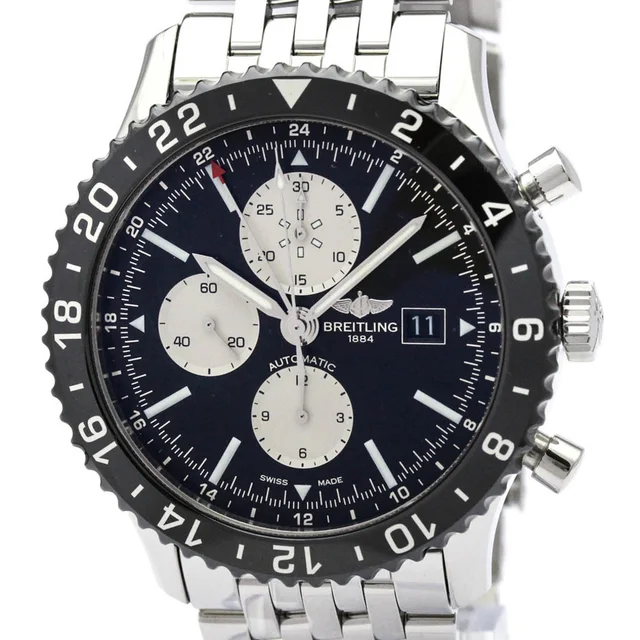 Breitling Chronoliner Chronograph Steel Automatic Mens Watch Y24310 Polished in Black from Elady