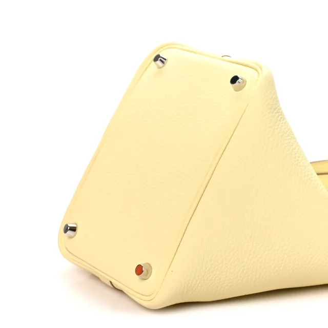 Hermès Taurillon Clemence Picotin Lock 18 PM Jaune Milton in Yellow Clemence leather from FASHIONPHILE, photo 10 of 11