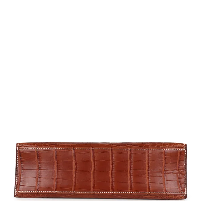Hermès Vintage Kelly Pochette Fauve Matte Niloticus Crocodile Ruthenium Hardware in Crocodile from Madison Avenue Couture, photo 6 of 8