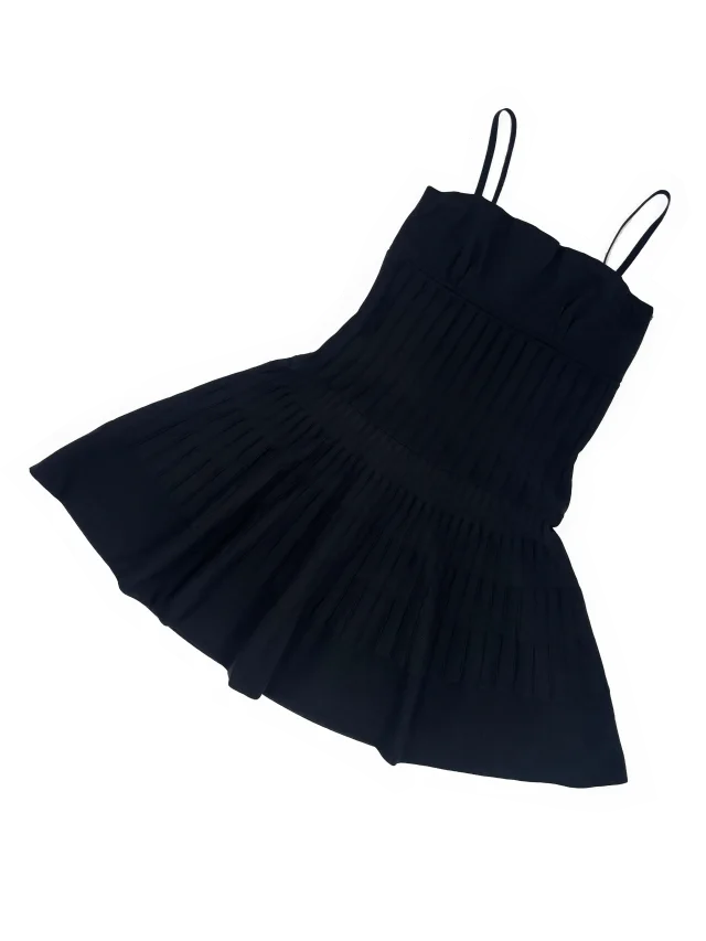 Chanel black knit babydoll dress in Black Silk from James Veloria