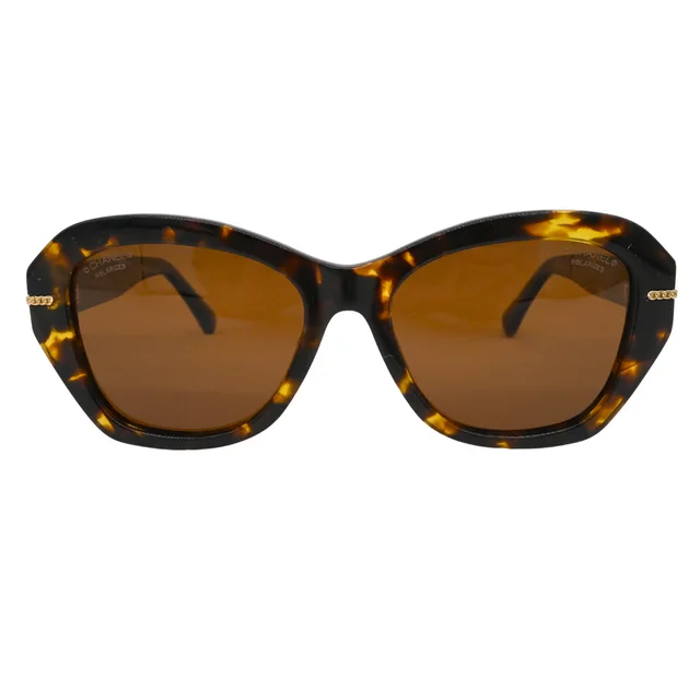 Chanel Polarized Tortoiseshell Chain CC Sunglasses from Clotheshorse Anonymous