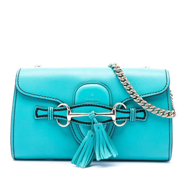 Blue Gucci Small Calfskin Emily Crossbody in Blue Calfskin from Designer Revival, photo 1 of 1