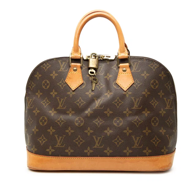 Brown Louis Vuitton Monogram Alma PM Handbag in Brown Coated canvas from Designer Revival