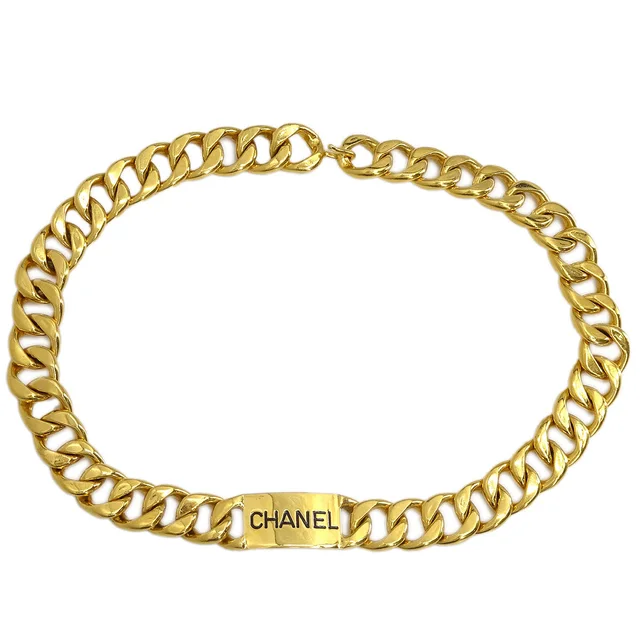 Chanel Gold Chain Belt Small Good in Gold from AMORE Vintage Tokyo