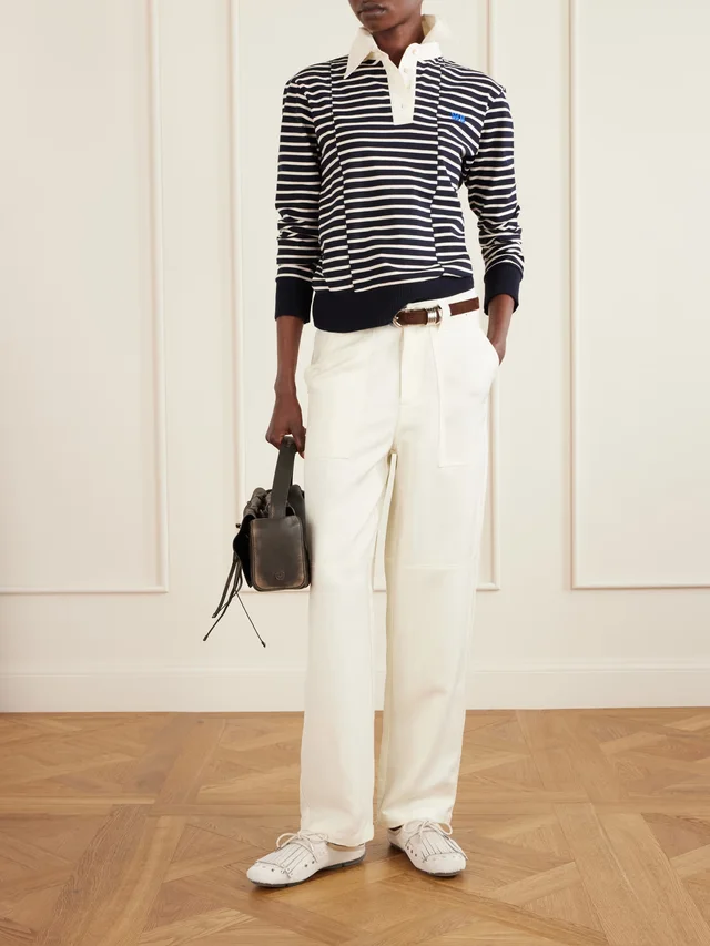 WALES BONNER Hymn paneled linen-blend twill wide-leg pants in White, photo 2 of 2 from NET-A-PORTER (Canada)