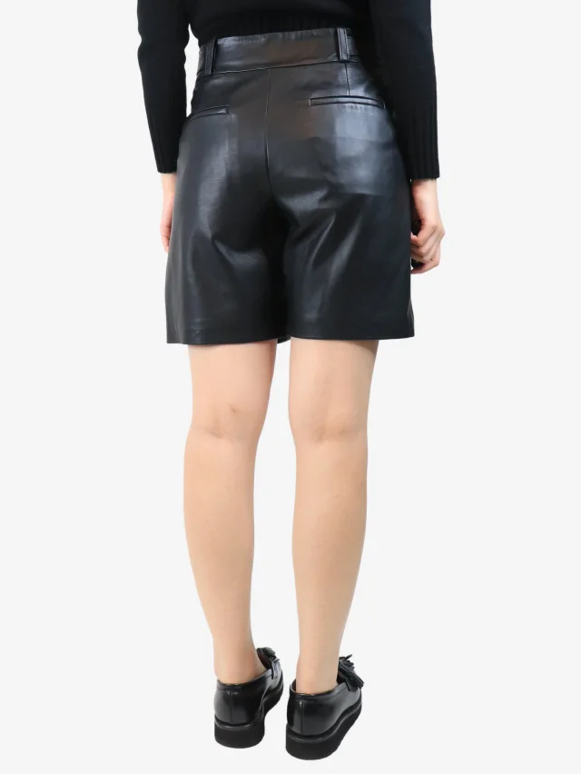 REDValentino Black belted leather shorts - size UK 12 in Black Leather from Sign of the Times, photo 3 of 3