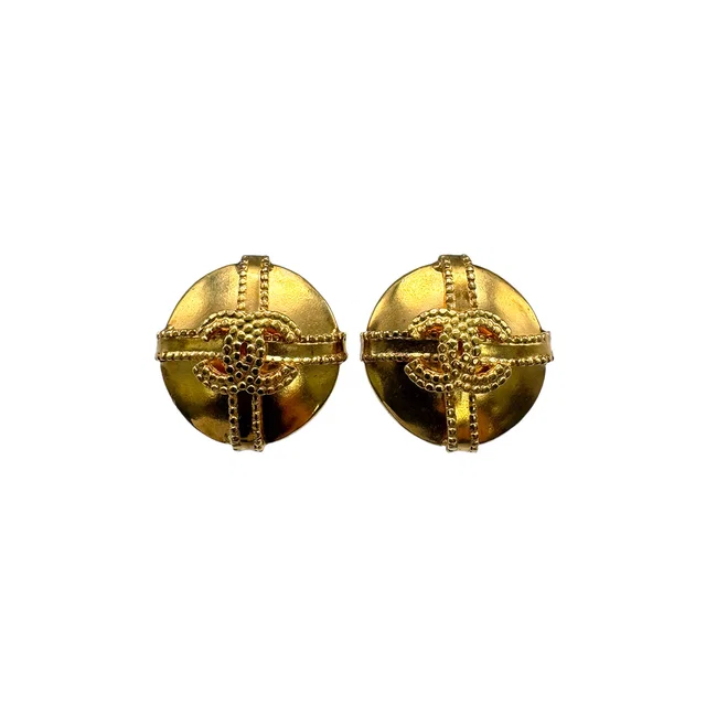 Chanel Vintage Earrings Round Cocomark Accessory 97A from Luxury Promise