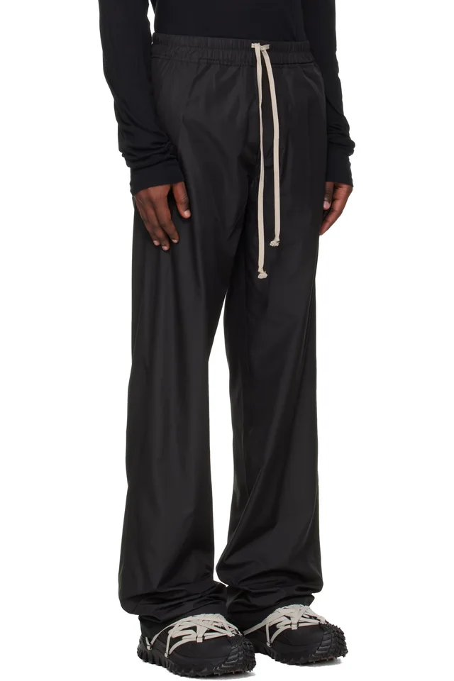 Moncler + Rick Owens Black Drawstring Trousers, photo 2 of 4 from SSENSE